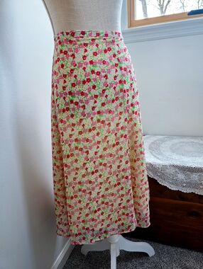 Vintage Y2K Dressbarn Floral Midi Skirt Cottagecore